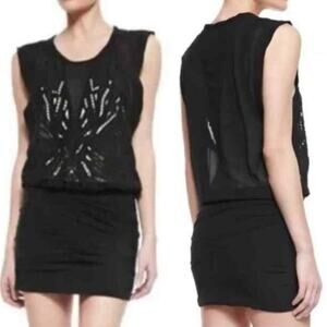 IRO Brady Women's Black Dress See-Through Sleeveless Cut-out Size 42 / Medium